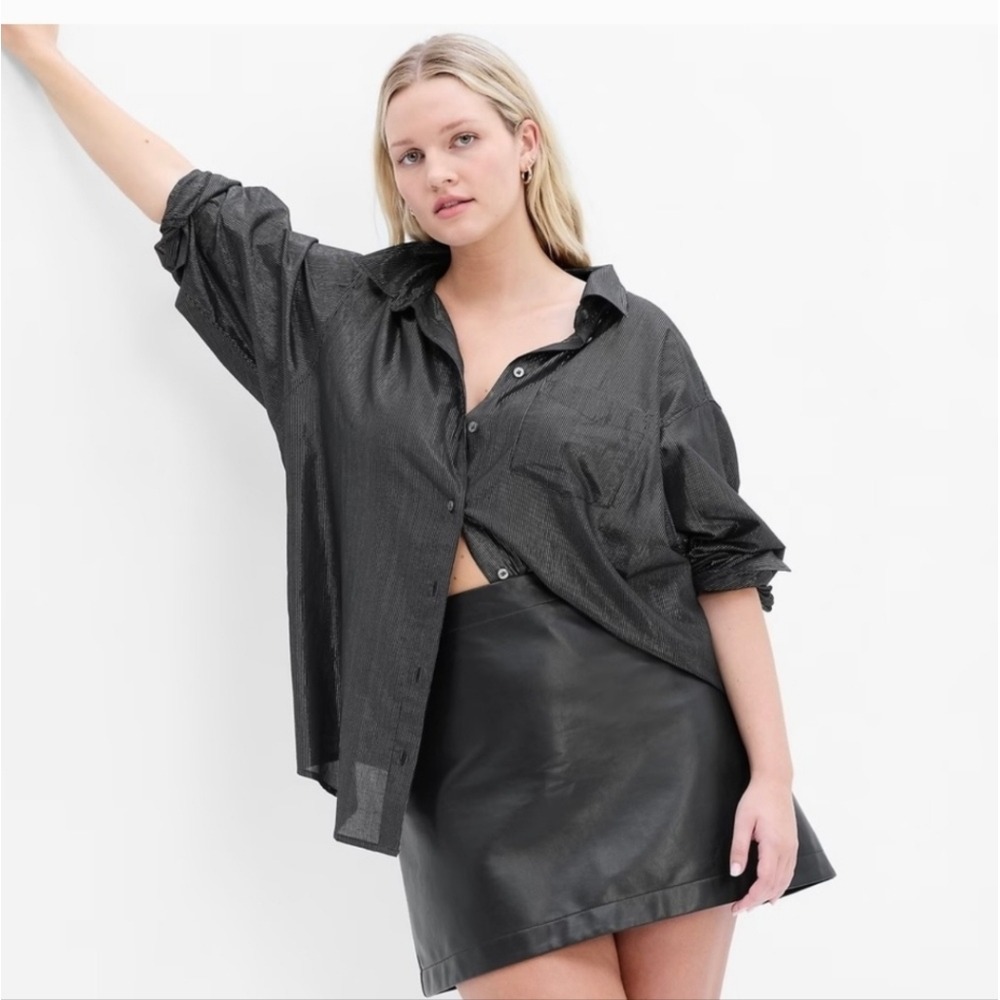 Gap Oversized Button Down Top Blouse‎ Womens Long Sleeve Collared Shirt
